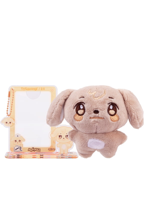 ATEEZ ANiTEEZ Collection Plush Keychain & Acrylic Stand Card Holder Set - Fits 3in Photocards (Member Assortment)