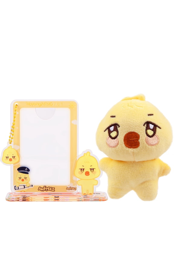 ATEEZ ANiTEEZ Collection Plush Keychain & Acrylic Stand Card Holder Set - Fits 3in Photocards (Member Assortment)