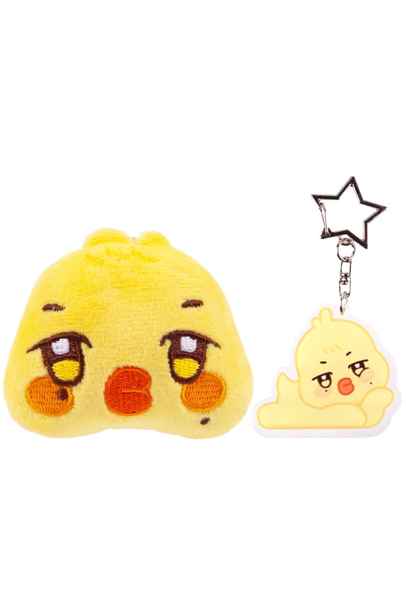 ATEEZ K-Pop Boy Group Member Chibi Head Plush & Acrylic Charm Keychains - Collectible K-Pop Merchandise, Soft Plush & High-Quality Acrylic, Cute Embroidered Designs