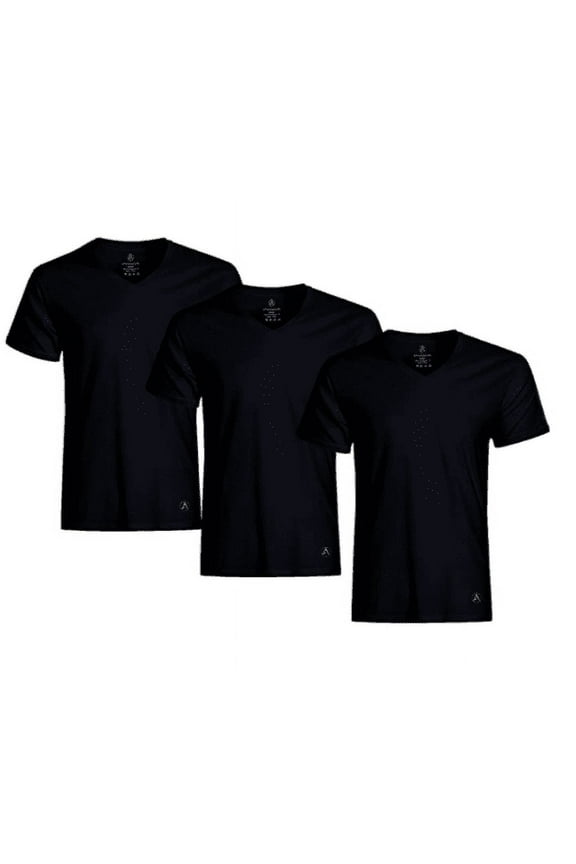 Men's Undershirt | Black 3-Pack V Neck Undershirts for Men | Breathable Sweat Proof Shirt | Quality Nylon Blend