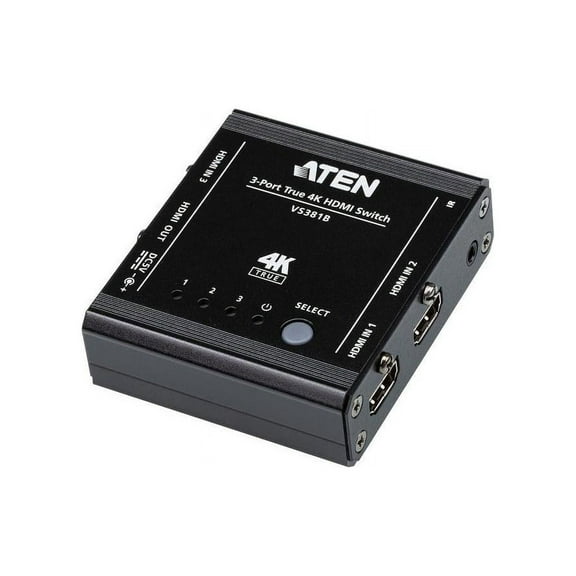 ATEN 3-Port True 4K HDMI Switch - 4096 x 2160 - 4K - 3 x 1 - Display - 1 x HDMI Out