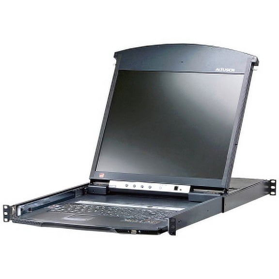 ATEN 8-Port 17in. Dual Rail CAT5 LCD KVM Over the Net-TAA Compliant - 8 Computer(s) - 17" LCD - UXGA - 1600 x 1200 - 10 x Network (RJ-45) - 2 x PS/2 Port - 3 x USB - 1 x VGA - Daisy Chain - Keyboar...