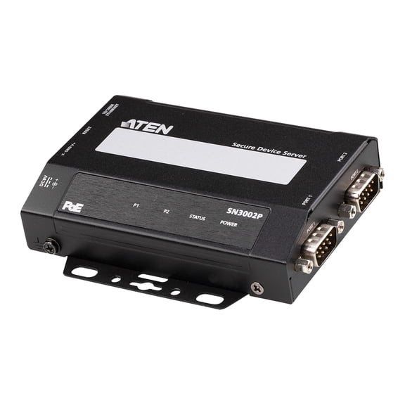 ATEN Altusen SN3002P - Device server - 2 ports - 100Mb LAN, RS-232 - desktop / wall / DIN rail mountable
