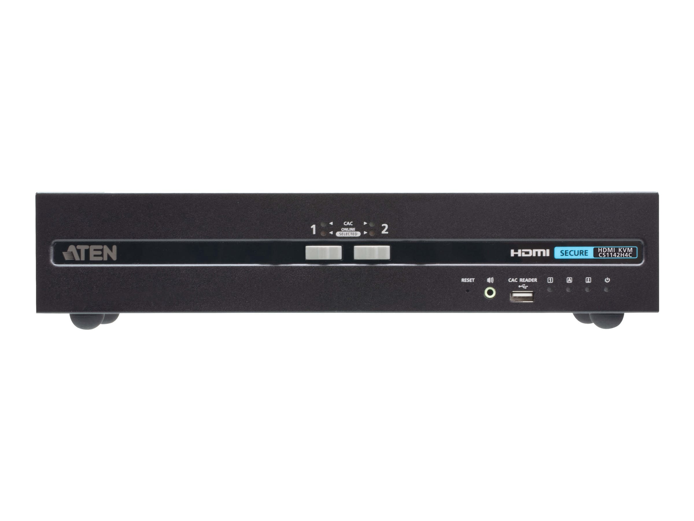 ATEN 2-Port USB HDMI Dual Display Secure KVM Switch with CAC (PSD PP v4.0 Compliant) - 2 Computer(s) - 1 Local User(s) - 3840 x 2160 - 50 Hz, 60 Hz - 7 x USB - 6 x HDMI - Rack-mountable