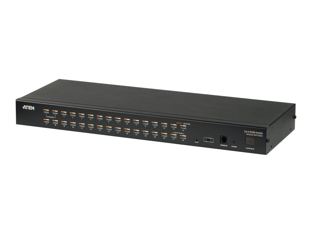 ATEN 32-Port Cat 5 KVM Switch - 32 Computer(s) - 1 Local User(s) - 1900 x 1200 - 32 x Network (RJ-45) - 2 x PS/2 Port - 2 x USB - 1 x VGA - 1U - Rack-mountable