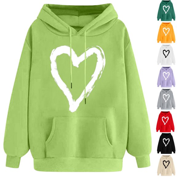 ATENAR Hoodies for Women Oversized Hoodie Pullover Casual Trendy Tops Loose Green XL(US:10)