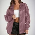thumbnail image 1 of ATENAR Jackets for Women Leather Jacket Women Long Sleeve Open Front Fall Spring Long Sleeve Pink L, 1 of 7