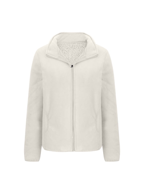 Jackets for Women,Pocket Jacket for Women,Soft,Pockets,Casual,Beige,4XL