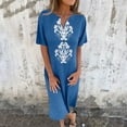 thumbnail image 1 of ATENAR Ladies Dresses Lightweight Printed Dresses Fashion Dress Blue XL, 1 of 8