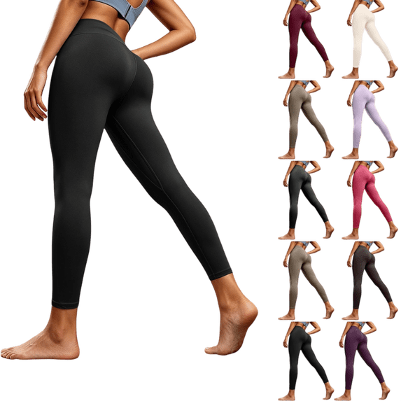 ATENAR Leggings for Women,Womens Leggings,Casual,Soft,Stretch Fabric,Fast Drying,Black,XL