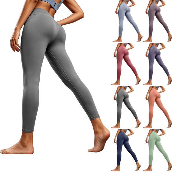 ATENAR Leggings for Women,Leggings for Women Tummy Control,Tummy Control,Butt Lifting,Breathable,Cozy,Gray,M