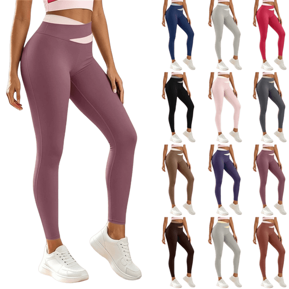 ATENAR Leggings for Women,Womens Leggings,Breathable,Butt Lifting,Moisture Wicking,Tummy Control,Beige,L