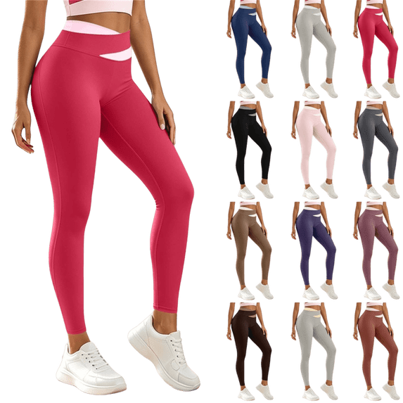 ATENAR Leggings for Women,Womens Leggings,Breathable,Butt Lifting,Moisture Wicking,Tummy Control,Hot Pink,3XL