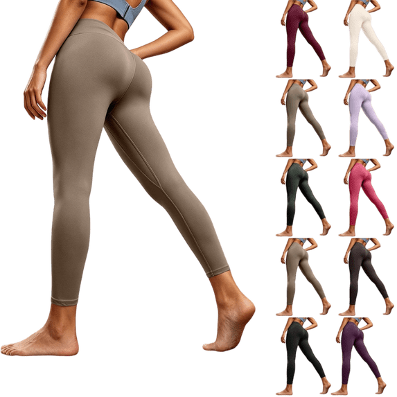 ATENAR Leggings for Women,Womens Leggings,Fast Drying,Breathable,Absorbent,Butt Lifting,Coffee,2XL