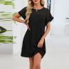 ATENAR Nightgowns for Women Mini Dresses Soft Sleepwear Lace Sleepdress Black L