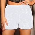 thumbnail image 1 of ATENAR Sequin Shorts for Women Hot Shorts White L, 1 of 4