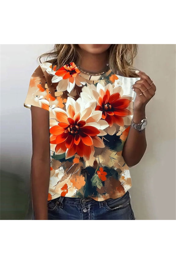 Shirts for Women Fashion Shirts Casual Plus Size Tops Multicolor L(US:8)