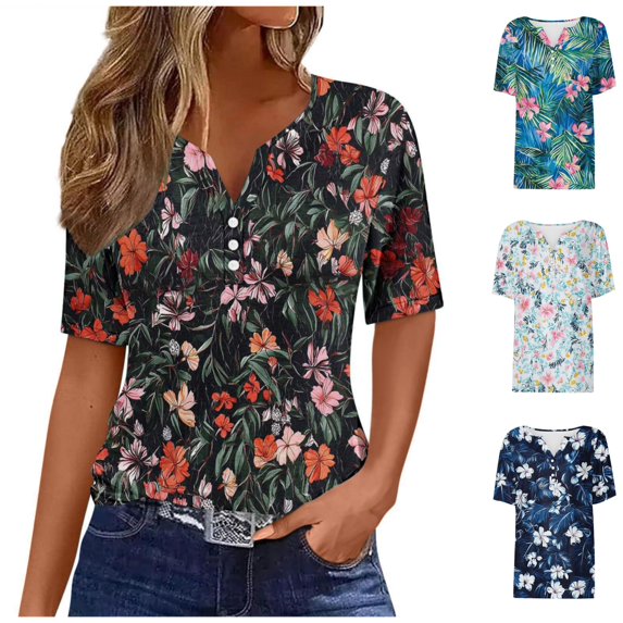 ATENAR Shirts for Women Lightweight Loose Womens Shirts Summer Tee Black XL