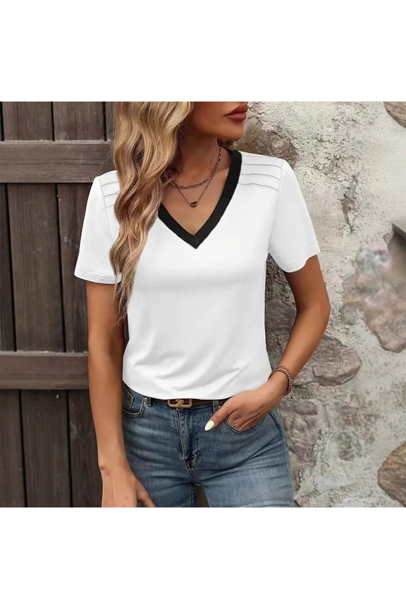 Shirts for Women Lightweight Loose Womens Shirts Summer Tee White L