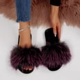 thumbnail image 1 of ATENAR Slippers for Women Fuzzy Slip On Womens Shoes indoor and Outdoor House Slipper Hot Pink 7.5, 1 of 9