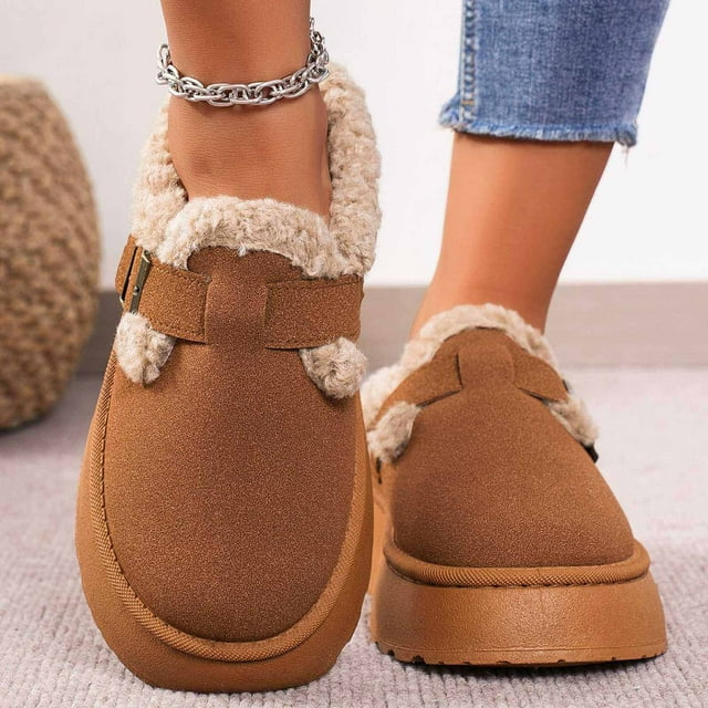 ATENAR Slippers for Women Slip On indoor and Outdoor Womens Shoes Comfy House Slipper Brown 6