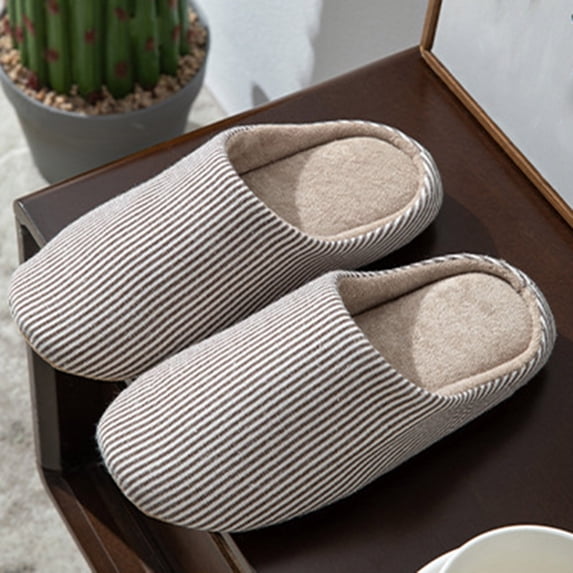 ATENAR Slippers for Women Wide Fuzzy Mens Shoes Slip On House Slipper Coffee 10-10.5