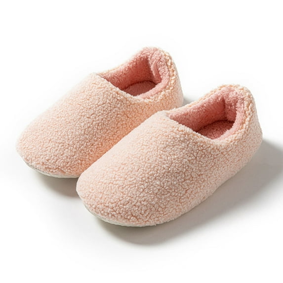 ATENAR Slippers for Women Wide Fuzzy Womens Shoes Slip On House Slipper Pink 36