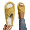 thumbnail image 1 of ATENAR Slippers for Women Wide Fuzzy Womens Shoes Slip On House Slipper Yellow 9-9.5, 1 of 8