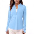 thumbnail image 1 of ssuyfkrb Sunscreen Shirts Women,Sunscreen Shirts for Women with UV Protection,Quick Drying,Quarter Zip,Standing Collar,Mitten-Cuff,Blue,M, 1 of 9