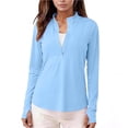 thumbnail image 1 of ssuyfkrb Sunscreen Shirts Women,Sunscreen Shirts for Women with UV Protection,,Quick Drying,Quarter Zip,Standing Collar,Mitten-Cuff,Blue,M, 1 of 9