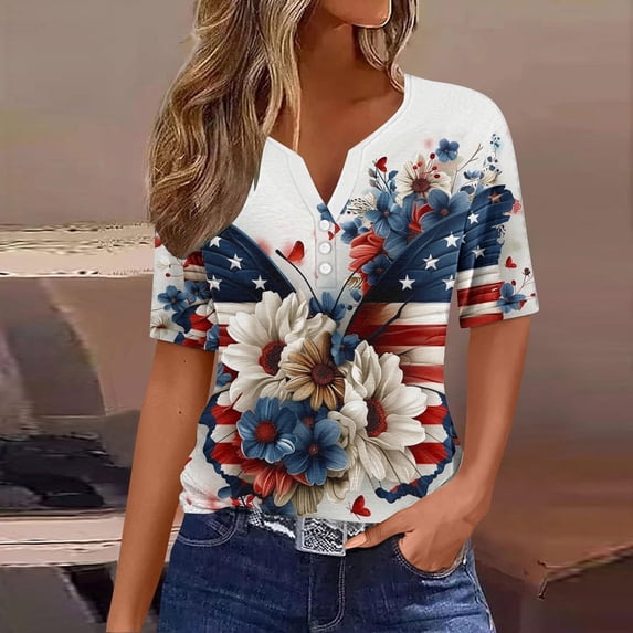 ATENAR T Shirts for Women Lightweight Loose Womens Shirts Summer Tee Blue L