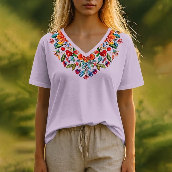 ATENAR T Shirts for Women Lightweight Loose Womens Shirts Summer Tee Pink 2XL