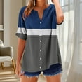 thumbnail image 1 of ATENAR T Shirts for Women Loose Summer Tops for Women Short Sleeve Tee Blue L, 1 of 5