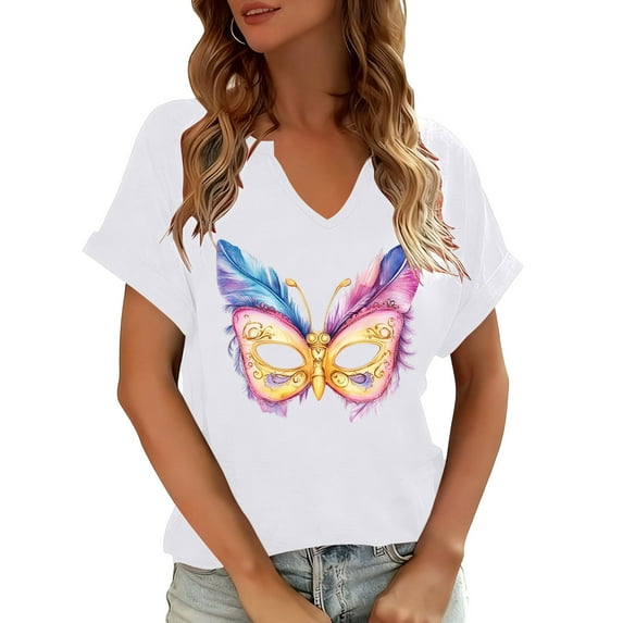 ATENAR T Shirts for Women Loose Summer Tops for Women Short Sleeve Tee White 2XL