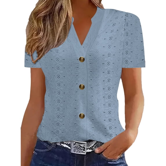 ATENAR T Shirts for Women Soft Lightweight Shirts for Women Loose Tee Blue XL