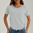 thumbnail image 1 of ATENAR T Shirts for Women Solid Shirts Crew Neck Short Sleeve Tops Gray M, 1 of 7