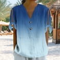 thumbnail image 1 of ATENAR T Shirts for Women Summer Short Sleeve Womens Shirts Casual Tee Blue M, 1 of 7