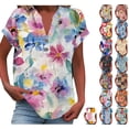 thumbnail image 1 of ATENAR T Shirts for Women Summer Short Sleeve Womens Shirts Casual Tee Pink 2XL, 1 of 6