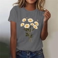 thumbnail image 1 of ATENAR Tops for Women Plus Size Shirts Printed Crew Neck Tops Gray 2XL, 1 of 4