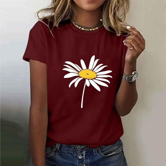 ATENAR Tops for Women Summer Shirts Breathable Fashion Tops Wine S(US:4)