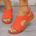 thumbnail image 1 of ATENAR Women Sandals Beach Shoes Casual Wedge Sandals Orange (US:7.5), 1 of 5