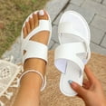 thumbnail image 1 of ATENAR Women Sandals Flat Summer Sandals for Women Beach Womens Shoes White 9.5, 1 of 7