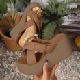 thumbnail image 1 of ATENAR Women Sandals Summer Beach Sandals for Women Fashion Shoes Women Khaki 9.5, 1 of 9