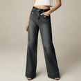 thumbnail image 1 of ATENAR Womens Jeans Wide Leg Jeans High Rise Full Length Trendy Womens Pants Black S, 1 of 7