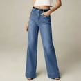 thumbnail image 1 of ATENAR Womens Jeans Wide Leg Jeans Loose High Rise Full Length Womens Pants Navy XL, 1 of 6