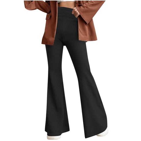 ATENAR Womens Long Pants, High Waist Yoga Long Pants Athletic Long Pants for Women Black S