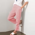 thumbnail image 1 of ATENAR Womens Pants Loose Fit Summer Pants Stretchy Pant Pink 2XL, 1 of 9