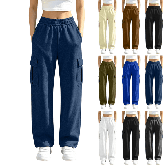 ATENAR Womens Pants,Pants for Women,Soft,Stretch Fabric,Pockets,Casual,Navy,S