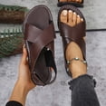thumbnail image 1 of ATENAR Womens Sandals Beach Fashion Women Sandals Solid Color Womens Shoes Coffee 9.5, 1 of 6