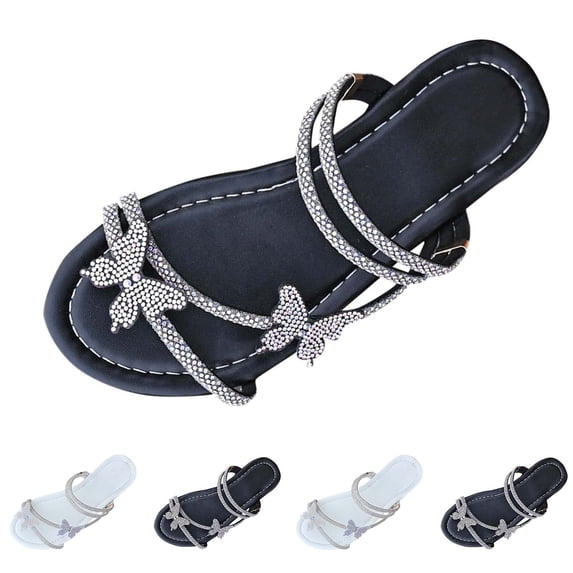 ATENAR Womens Sandals Comfortable Slide Women Sandals Open Toe Womens Shoes Black 7.5